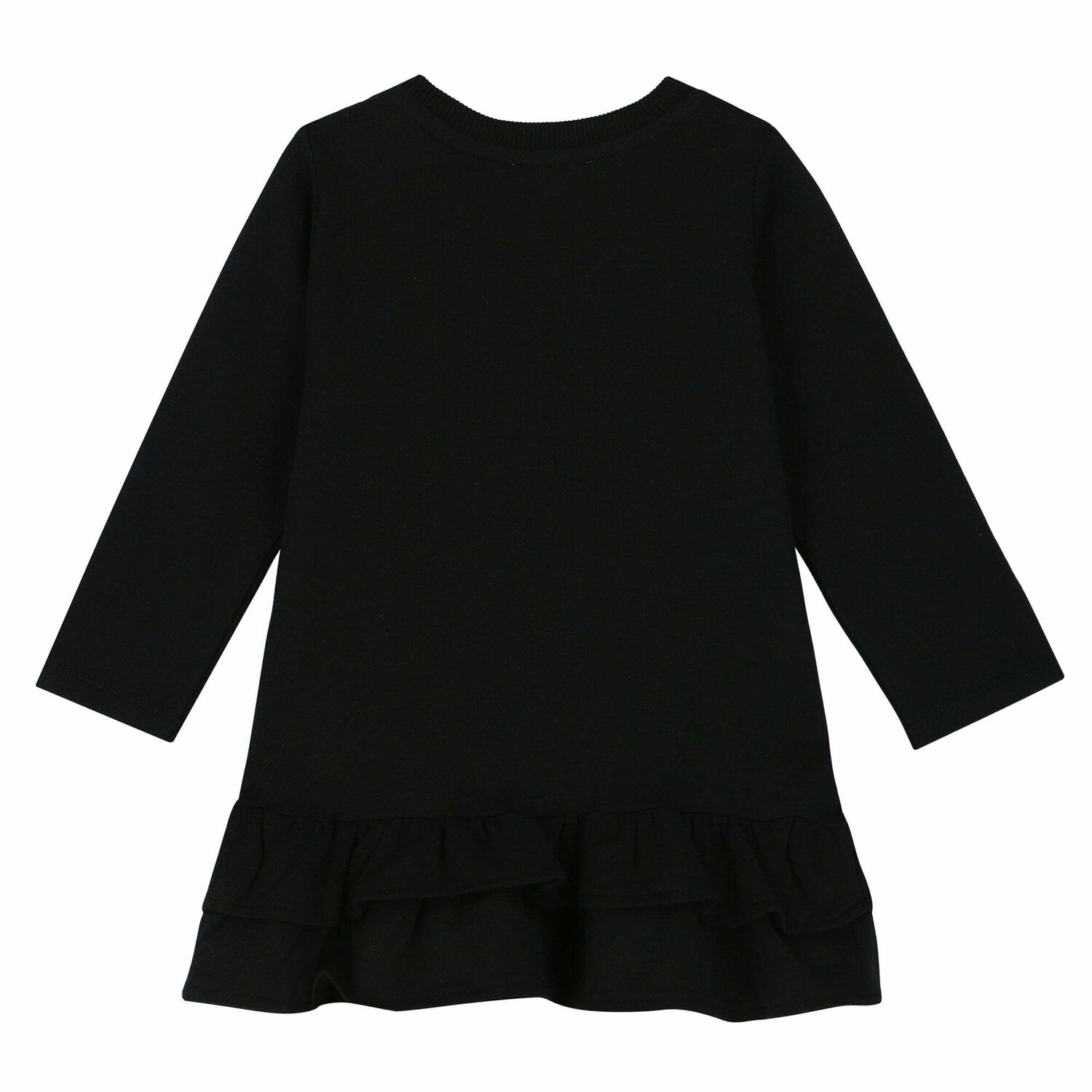 Baby Girls Black Logo Dress, 1, hi-res
