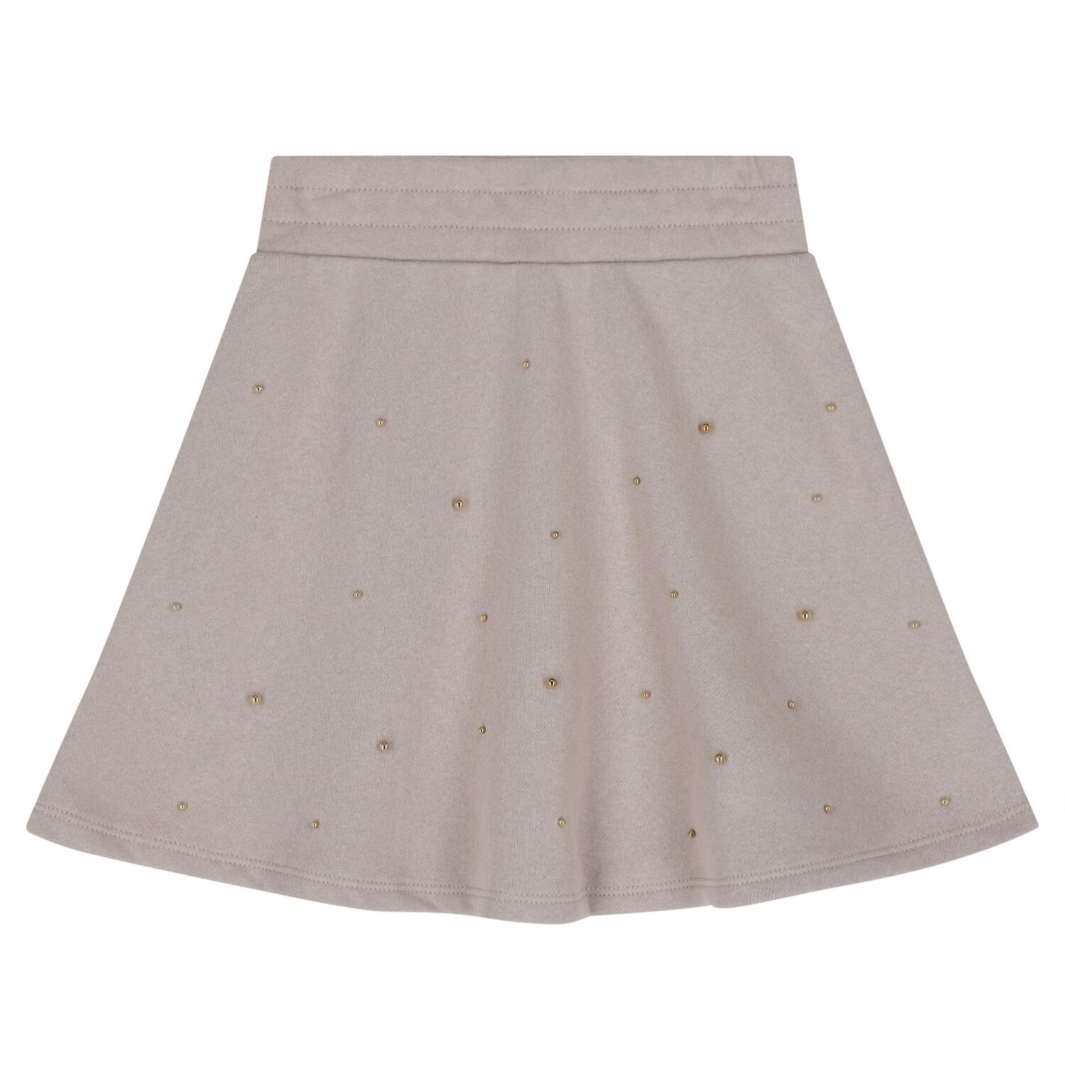 Girls Beige Embellished Skirt Set, 2, hi-res