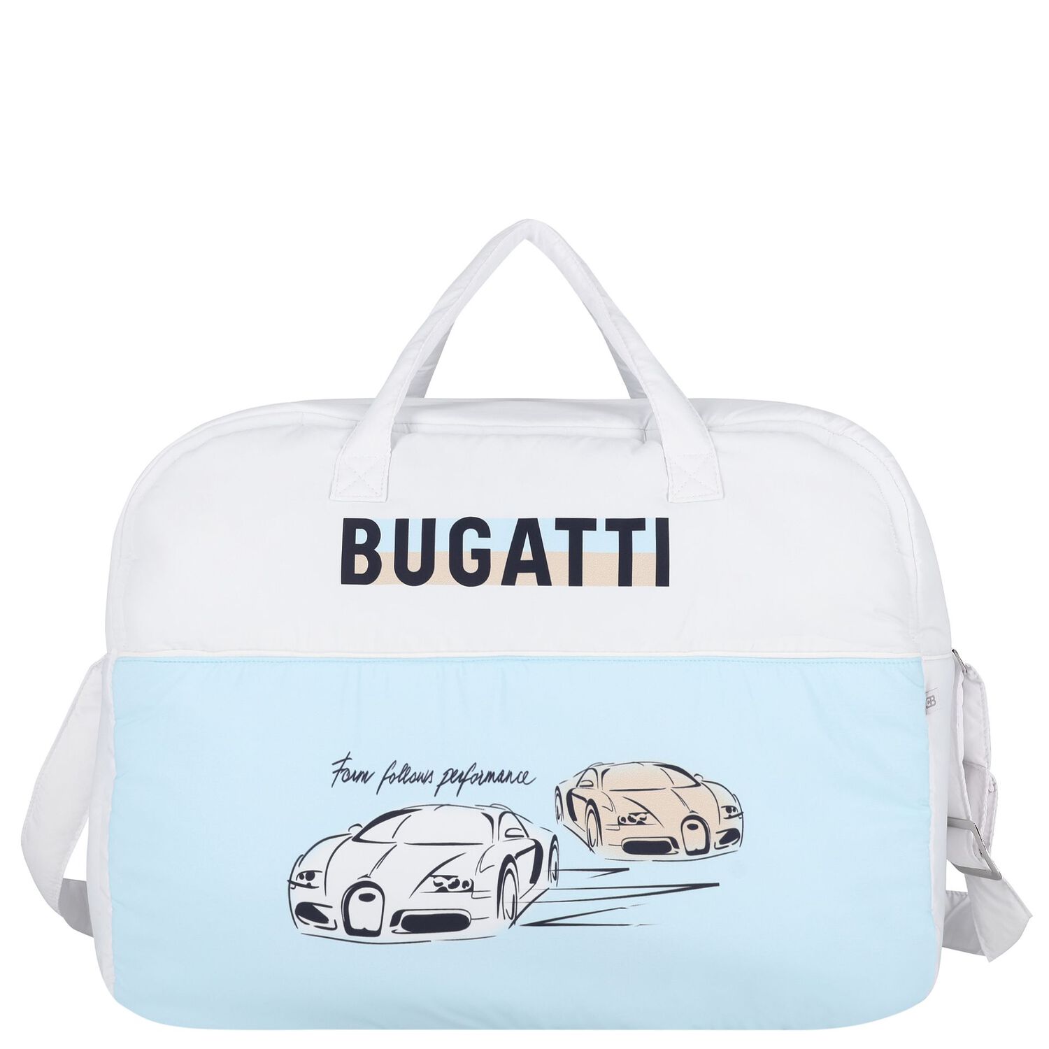 Baby Boys White & Blue Logo Changing Bag, 1, hi-res