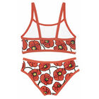 Girls White & Red Logo & Poppy Bikini, 1, hi-res