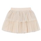 Girls Beige Tulle Skirt, 3, hi-res
