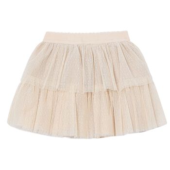 Girls Beige Tulle Skirt