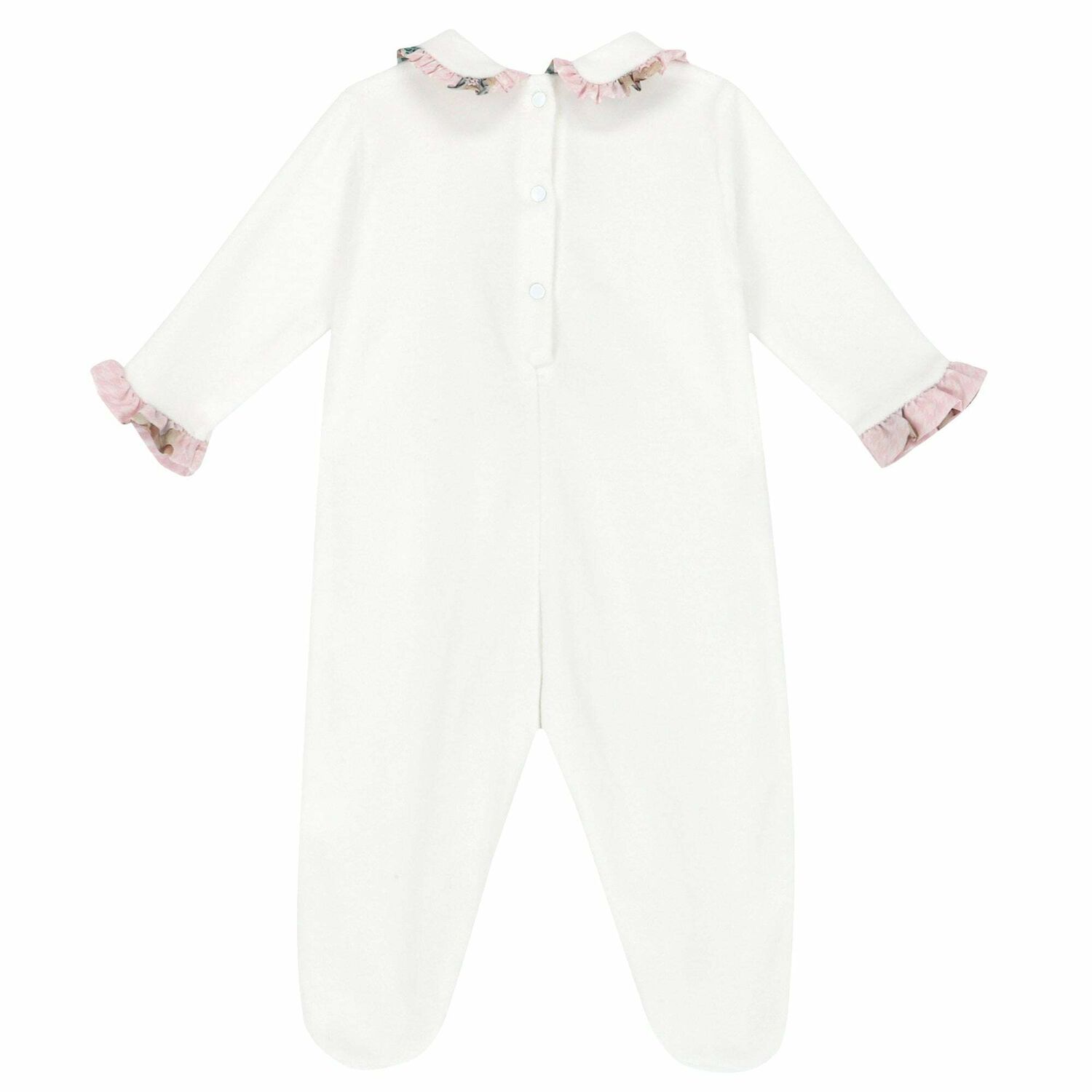 Baby Girls White Printed Babygrow, 1, hi-res image number null