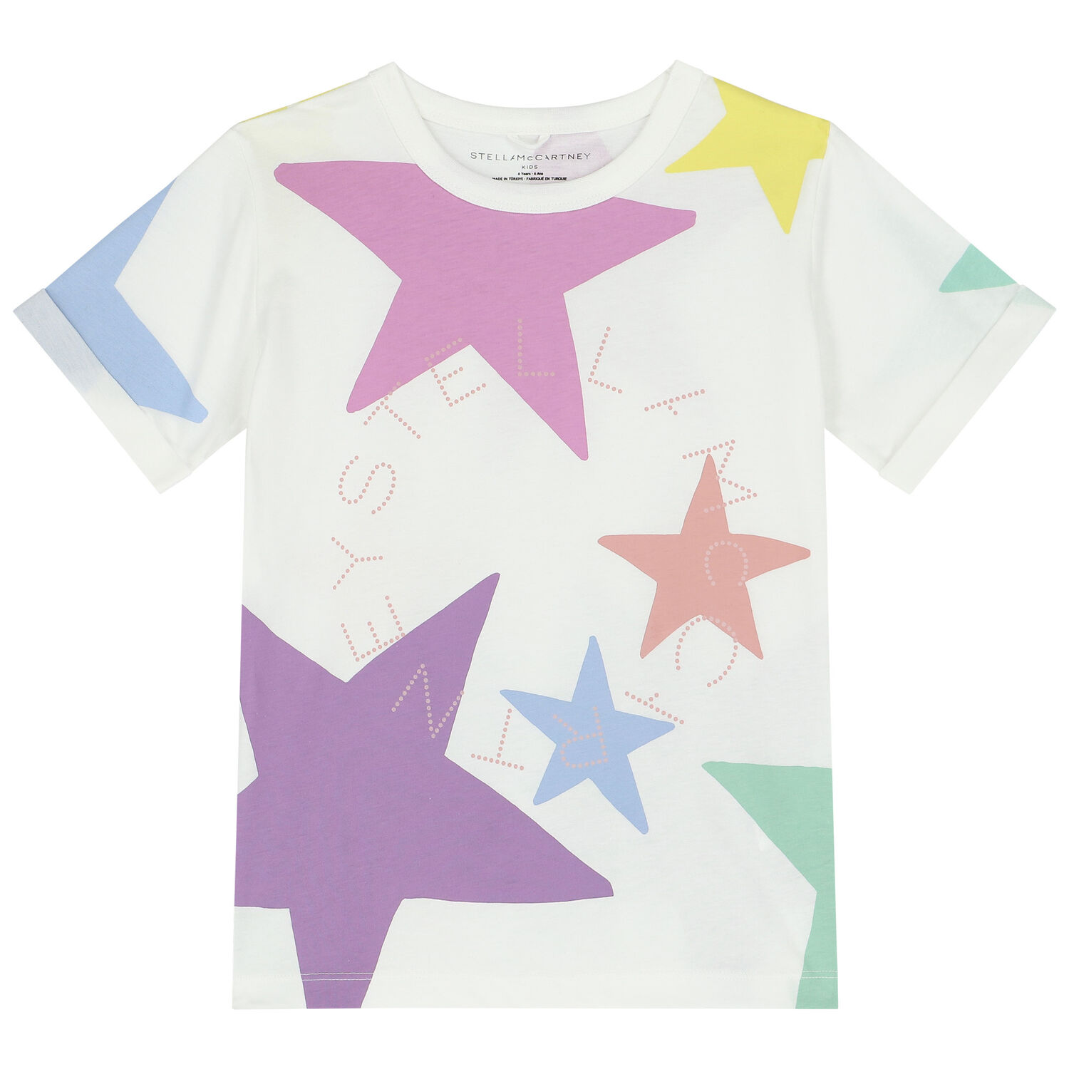 Girls Ivory Stars Logo T-Shirt, 1, hi-res