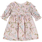 Younger Girls Pink Floral Dress, 1, hi-res