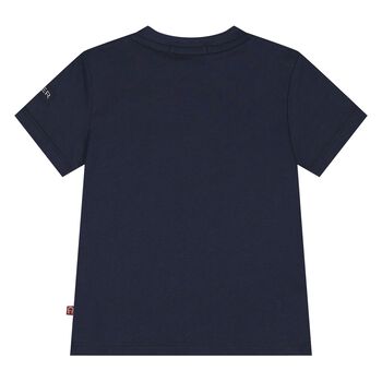 Younger Boys Navy Blue Logo T-Shirt