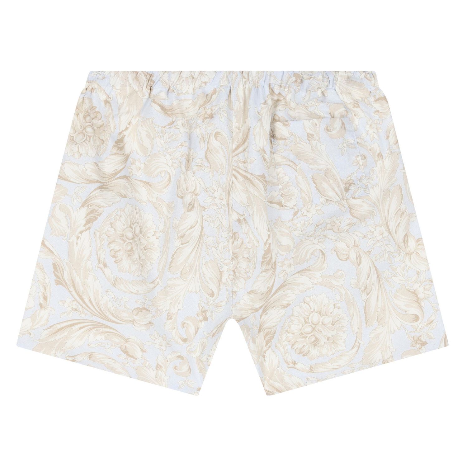 Baby Boys Ivory & Blue Barocco Shorts Set, 1, hi-res