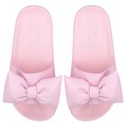 Girls Pink Bow Sliders, 1, hi-res