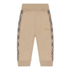 Beige Check Logo Baby Joggers, 1, hi-res