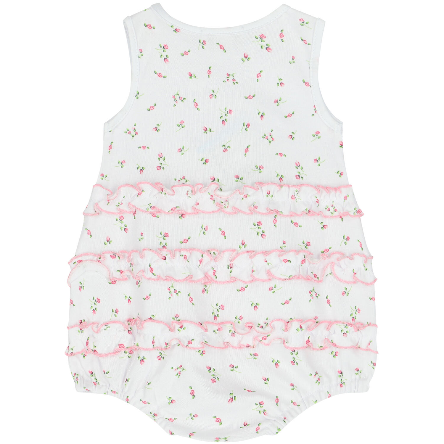 Baby Girls White Garden Rose Romper, 1, hi-res