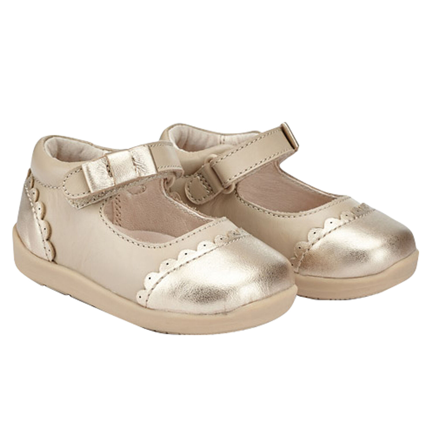 Baby Girls Gold Pre Walker Shoes, 1, hi-res image number null