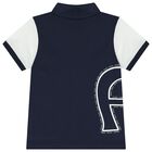 Boys Navy Blue Logo Polo Shirt, 1, hi-res