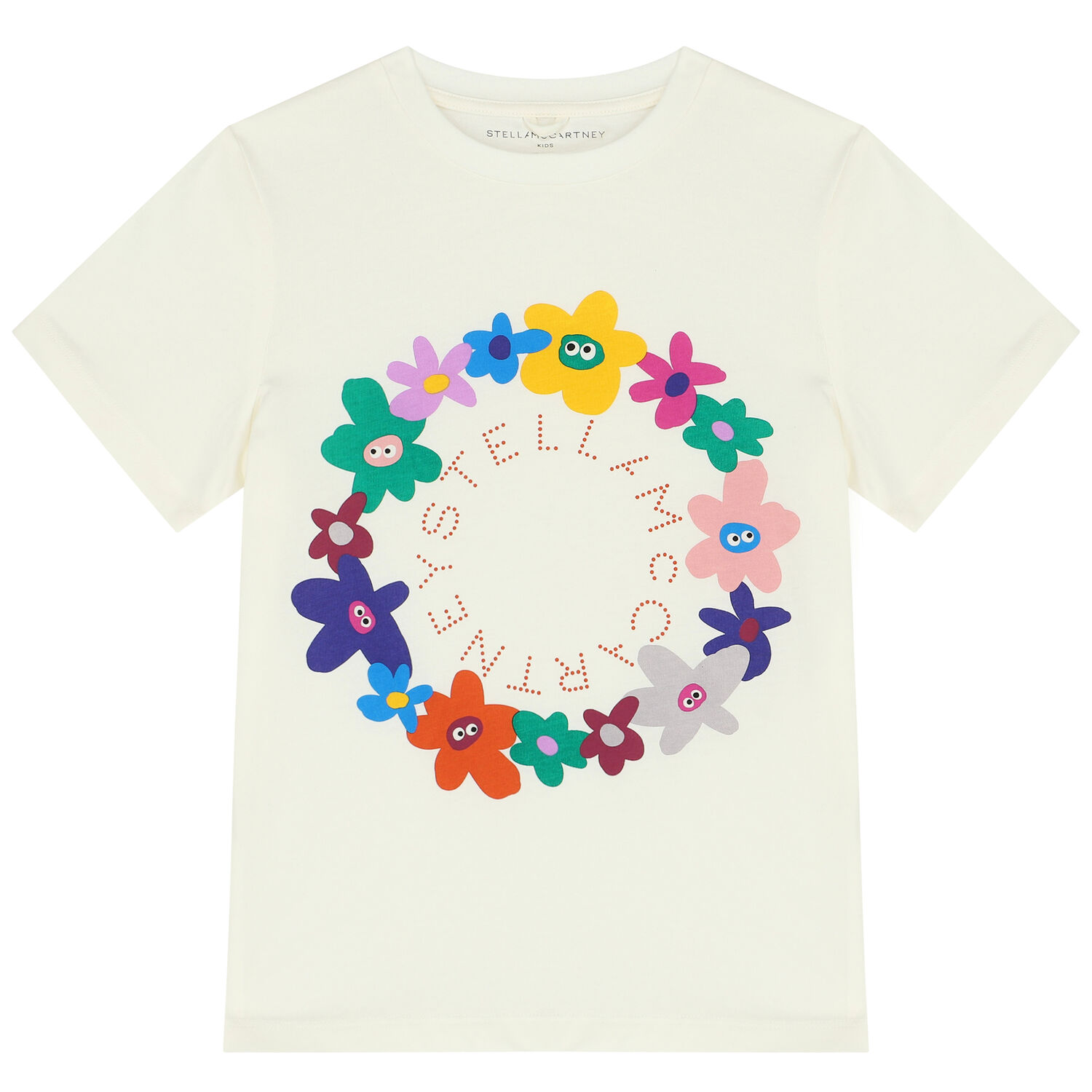 Girls Ivory Floral Logo T-Shirt, 1, hi-res