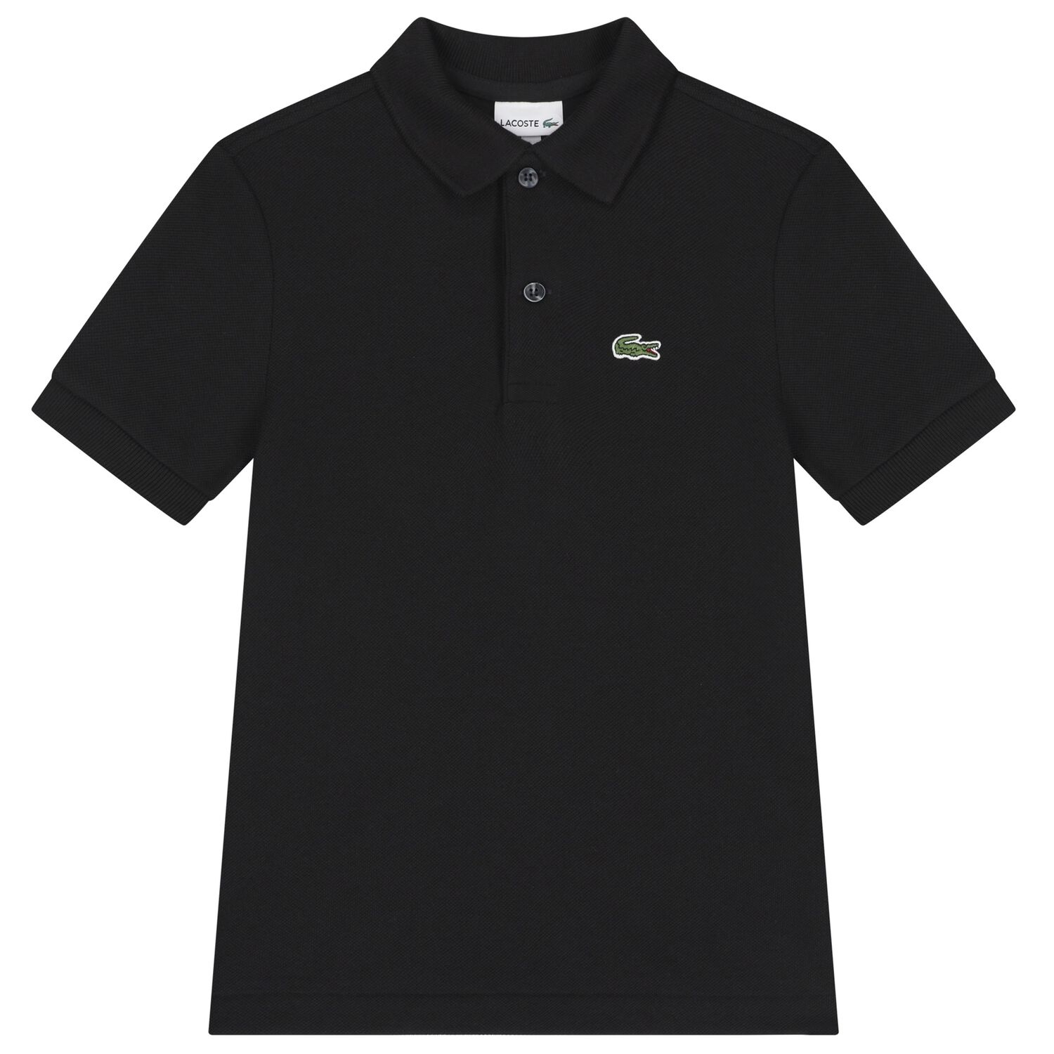 Boys Black Logo Polo Shirt, 2, hi-res