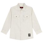 Boys Beige Logo Shirt, 1, hi-res