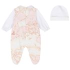 Baby Girls White & Pink Geo Map Babygrow Gift Set, 1, hi-res