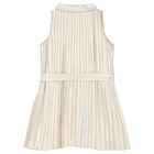Girls Gold Pleated Dress, 1, hi-res