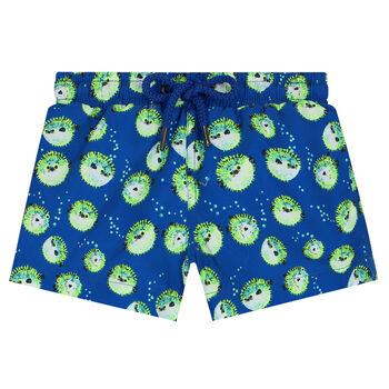 Baby Boys Blue Puffer Fish Swim Shorts