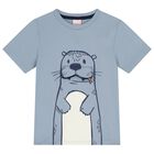 Boys Blue Sea Lion T-Shirt, 1, hi-res