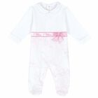 Girls White & Pink Geo Map Babygrow, 1, hi-res