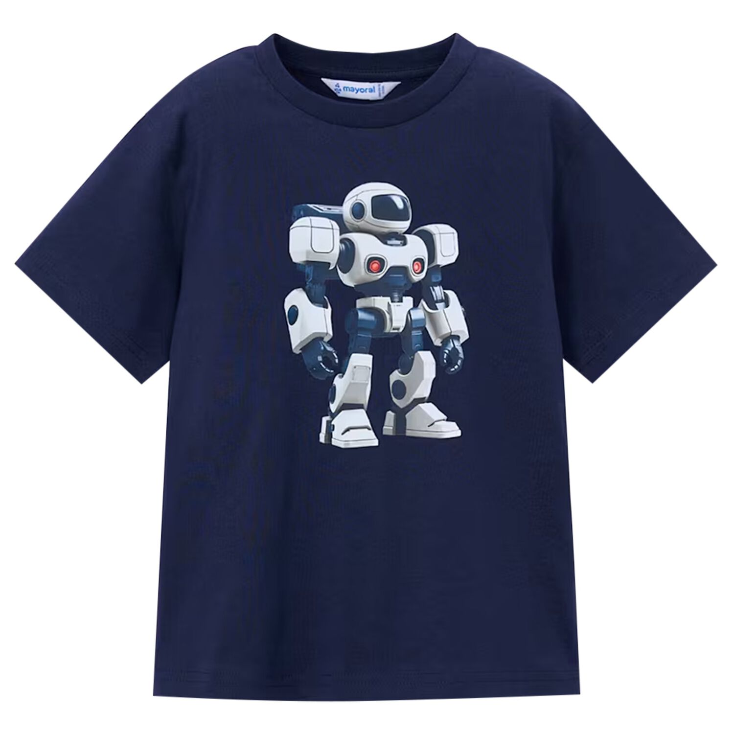 Boys Navy Blue Robot T-Shirt, 2, hi-res