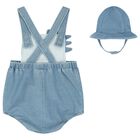 Baby Boys Blue Denim Crocodile Romper Set, 1, hi-res