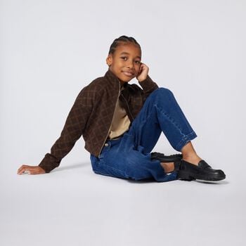 Girls Brown Logo Cardigan