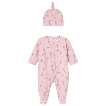 Baby Girls Pink Kite Babygrow & Hat Set