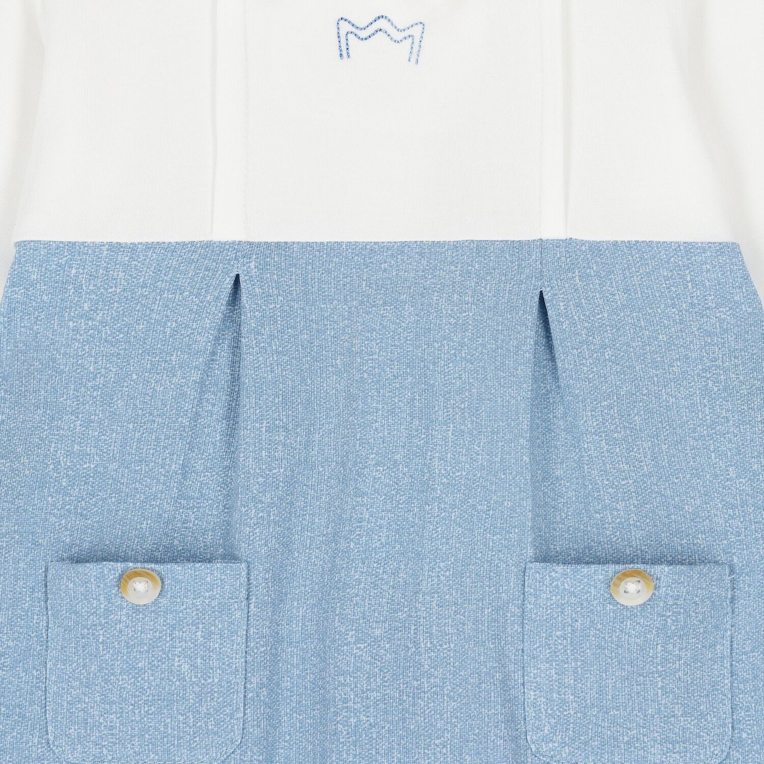 Baby Boys White & Blue Babygrow, 1, hi-res