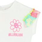 Younger Girls White & Pink Shorts Set, 1, hi-res