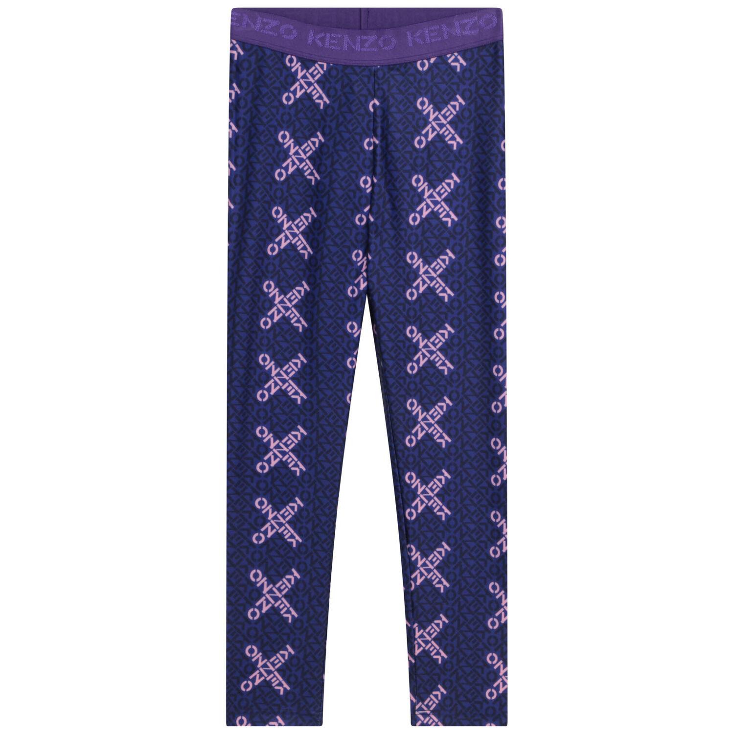 Girls Purple Logo Leggings, 1, hi-res