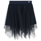 Girls Navy Blue Tulle Skirt, 1, hi-res