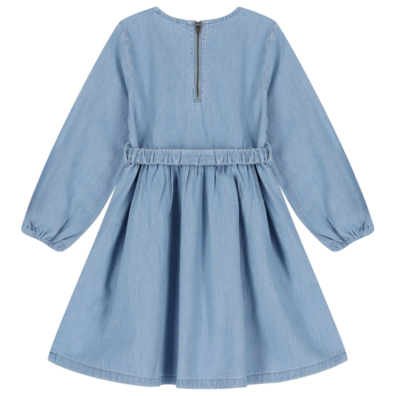 Girls Blue Flower Dress, 1, hi-res