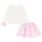 Girls Ivory & Pink Fairy Tale Castle Skirt Set , 1, hi-res