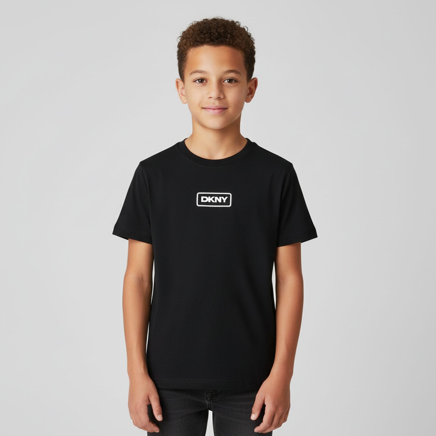 Boys Black Logo T-Shirt, 1, hi-res