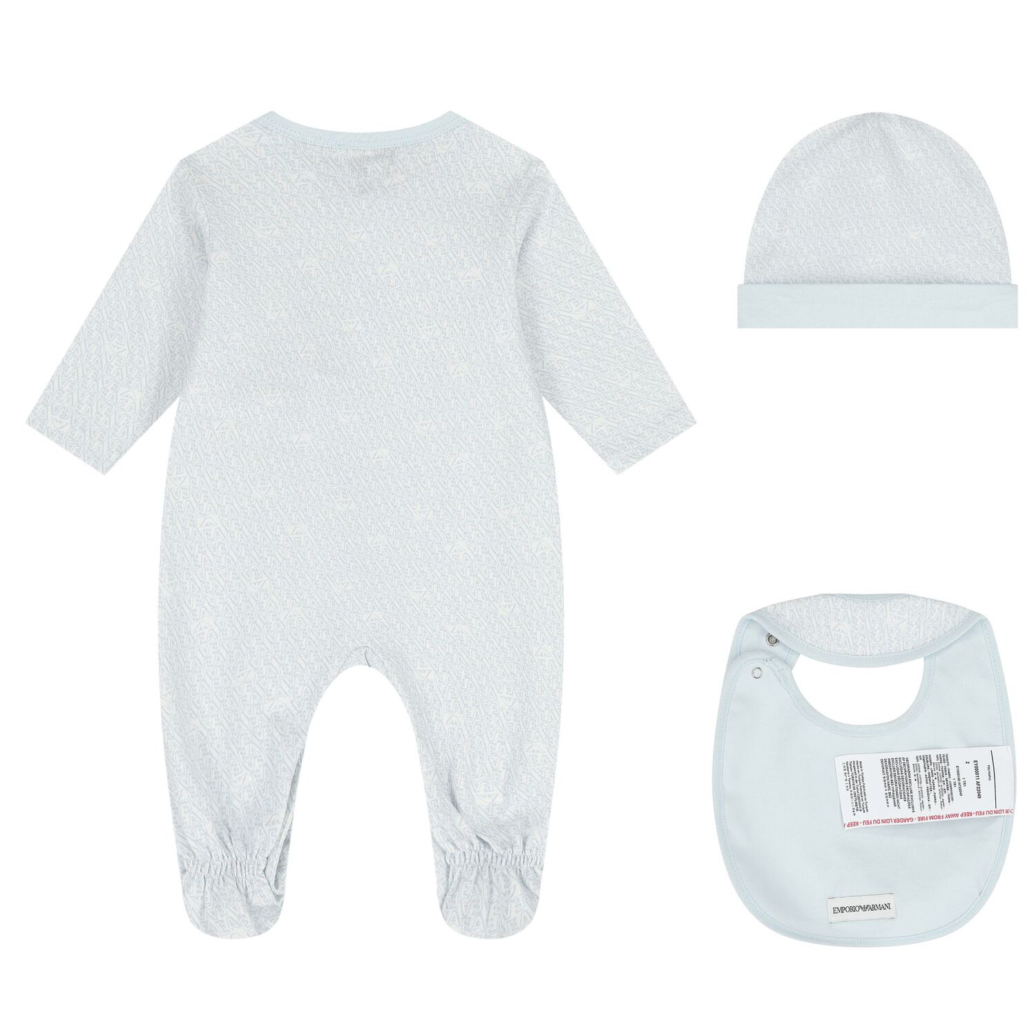 Baby Boys Blue Logo Babygrow Set, 5, hi-res