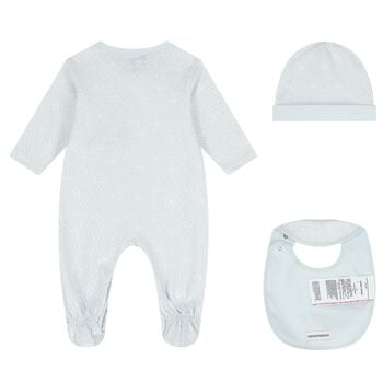 Baby Boys Blue Logo Babygrow Set