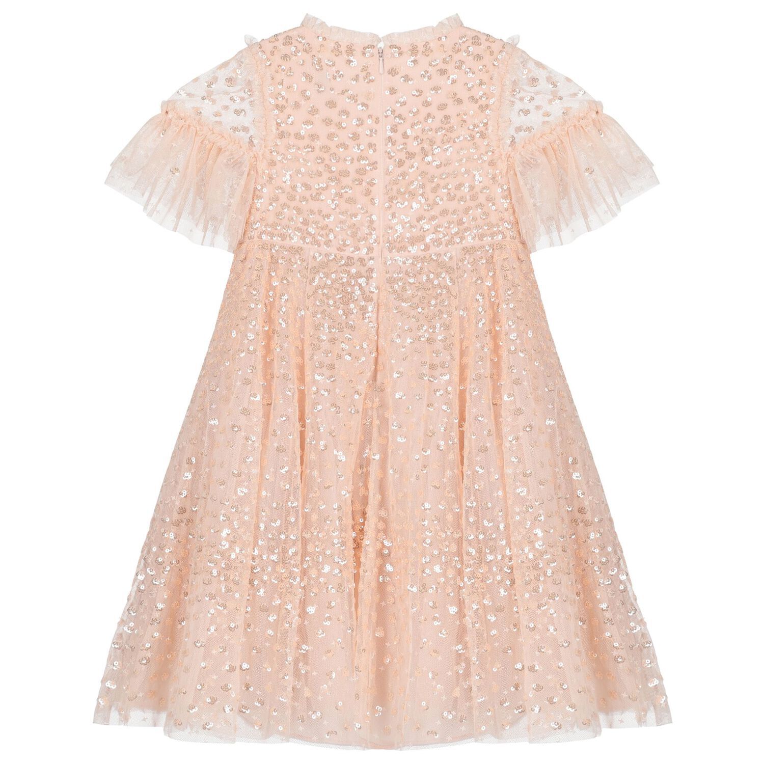 Girls Pink Sequin Tulle Dress, 1, hi-res image number null