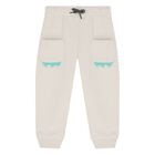 Younger Boys Ivory, Green & White Dino Tracksuit Set, 1, hi-res