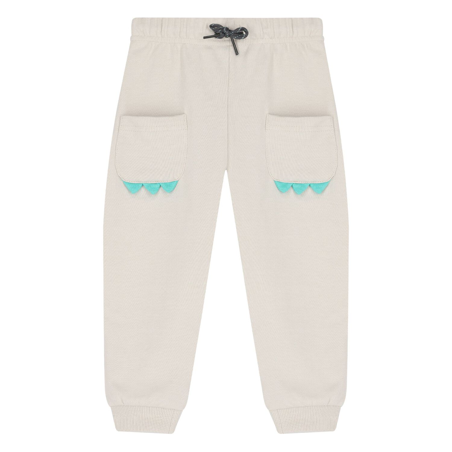 Younger Boys Ivory, Green & White Dino Tracksuit Set, 1, hi-res