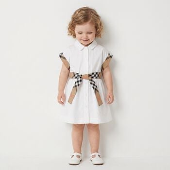 Baby Girls White Check Dress
