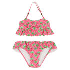 Girls Pink Palm Tree Bikini, 1, hi-res