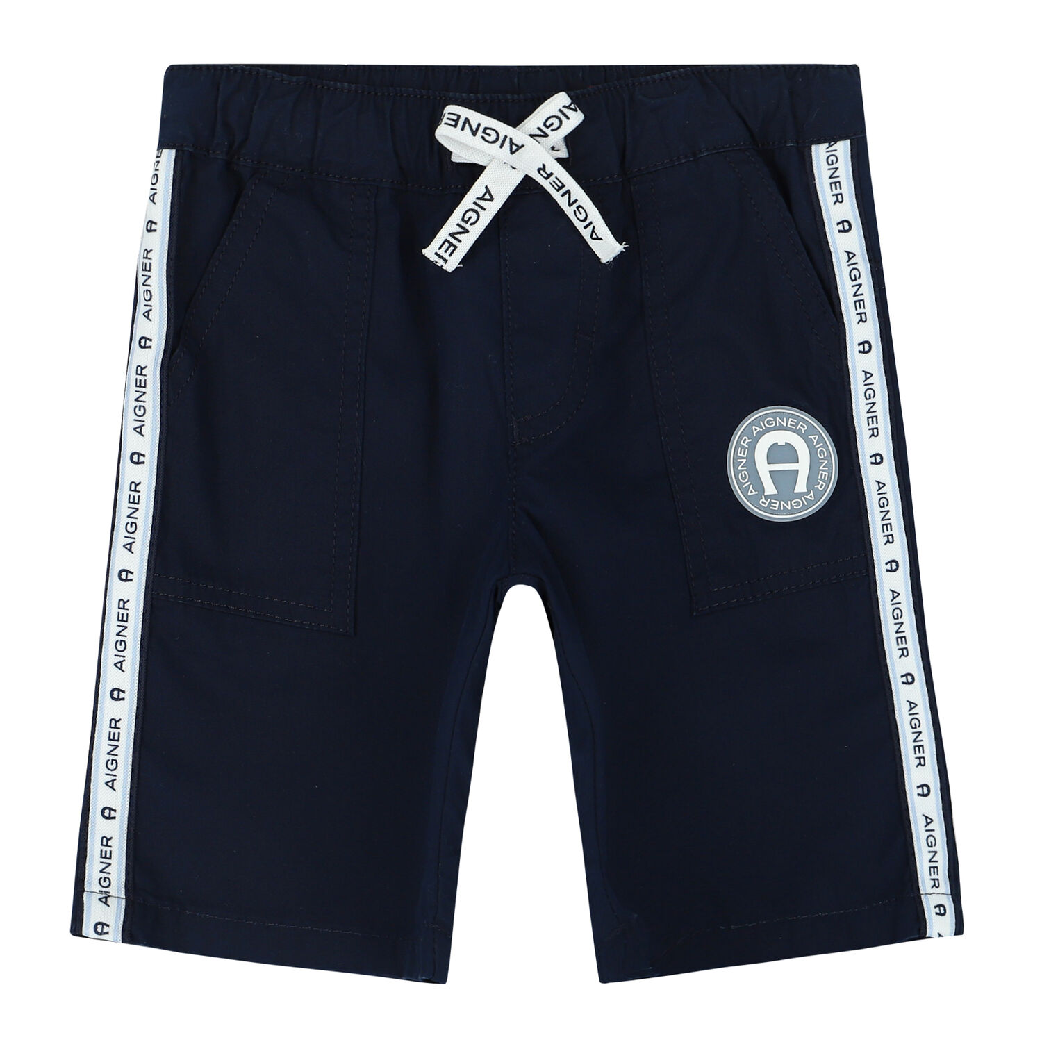 Younger Boys Navy Logo Shorts, 3, hi-res