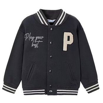 Boys Grey Varsity Jacket