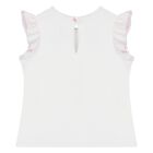 Younger Girls White & Pink Tulle Skirt Set, 1, hi-res