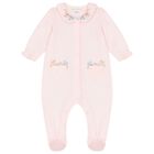 Baby Girls Pink Floral Babygrow, 1, hi-res