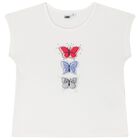 Girls White & Navy Blue Skort Set, 1, hi-res