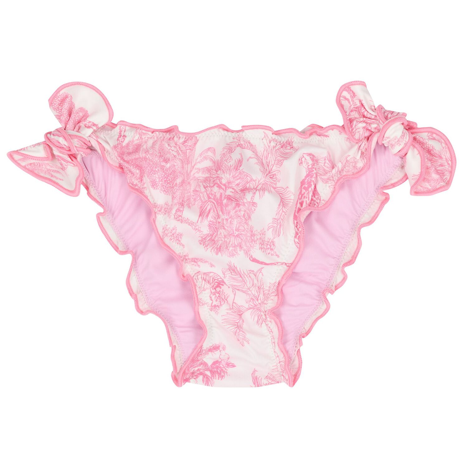 Girls Pink & White Jungle Bikini, 1, hi-res