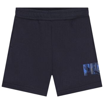 Boys Navy Blue Logo Shorts