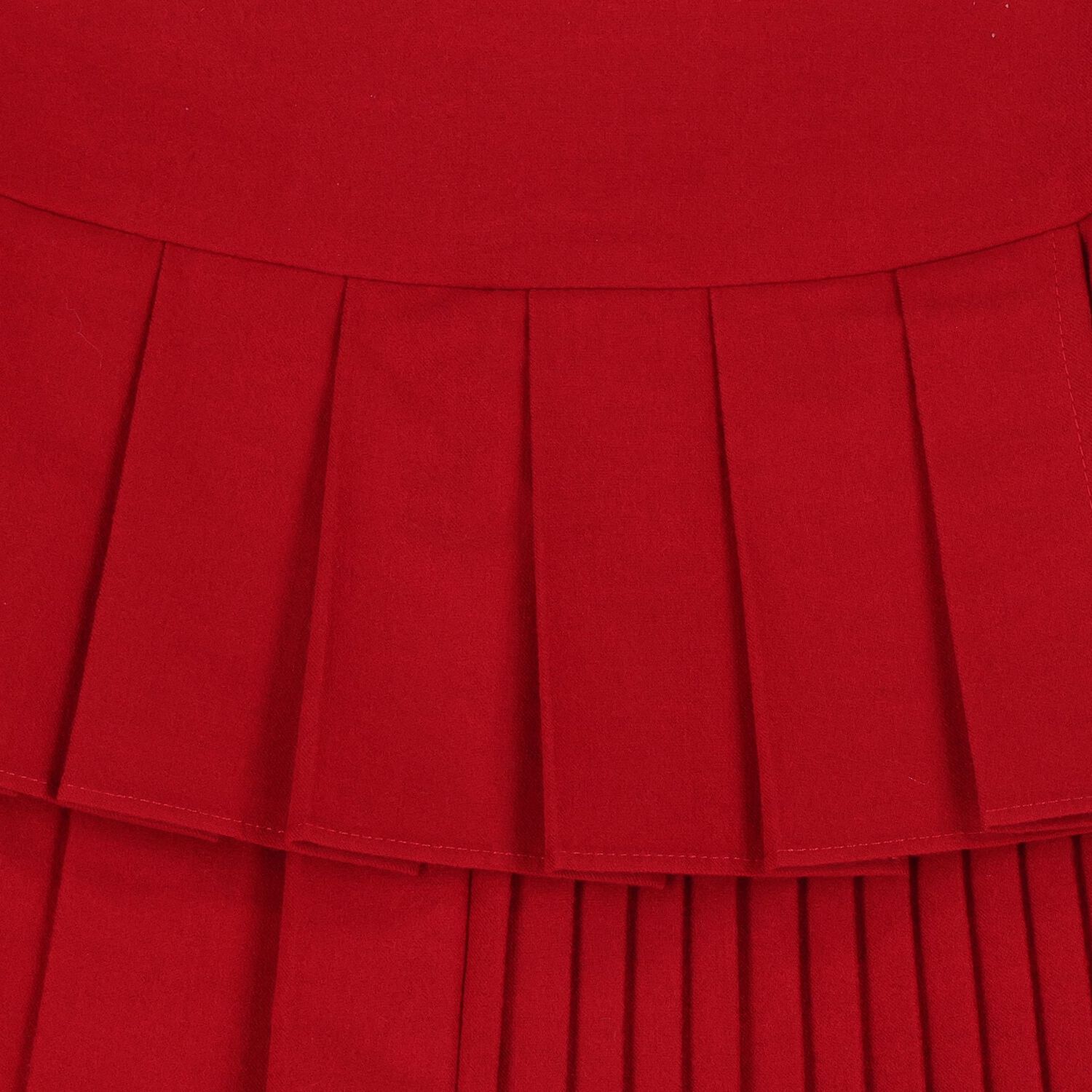 Girls Red Pleated Skirt, 1, hi-res